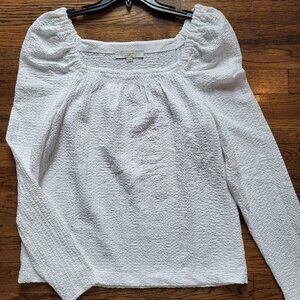LOFT white long sleeve blouse Size M